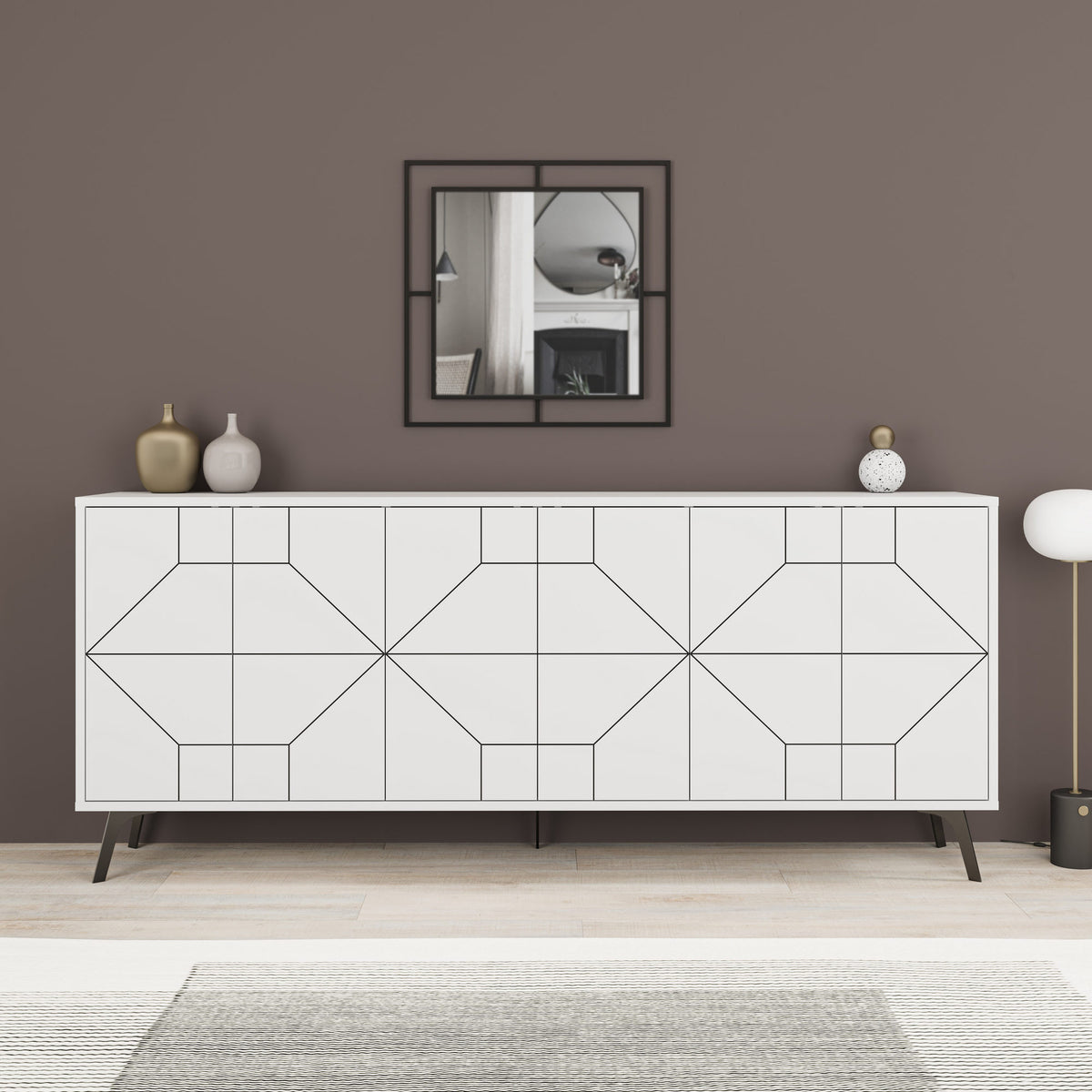 Κονσόλα Antiparos Με Soft-Close Λευκό 184x35x77.4 εκ. Μελαμίνης