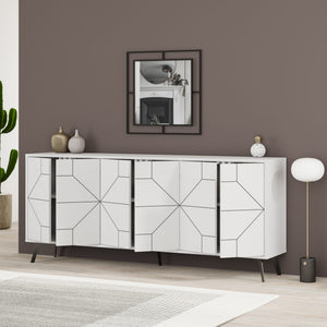 Κονσόλα Antiparos Με Soft-Close Λευκό 184x35x77.4 εκ. Μελαμίνης