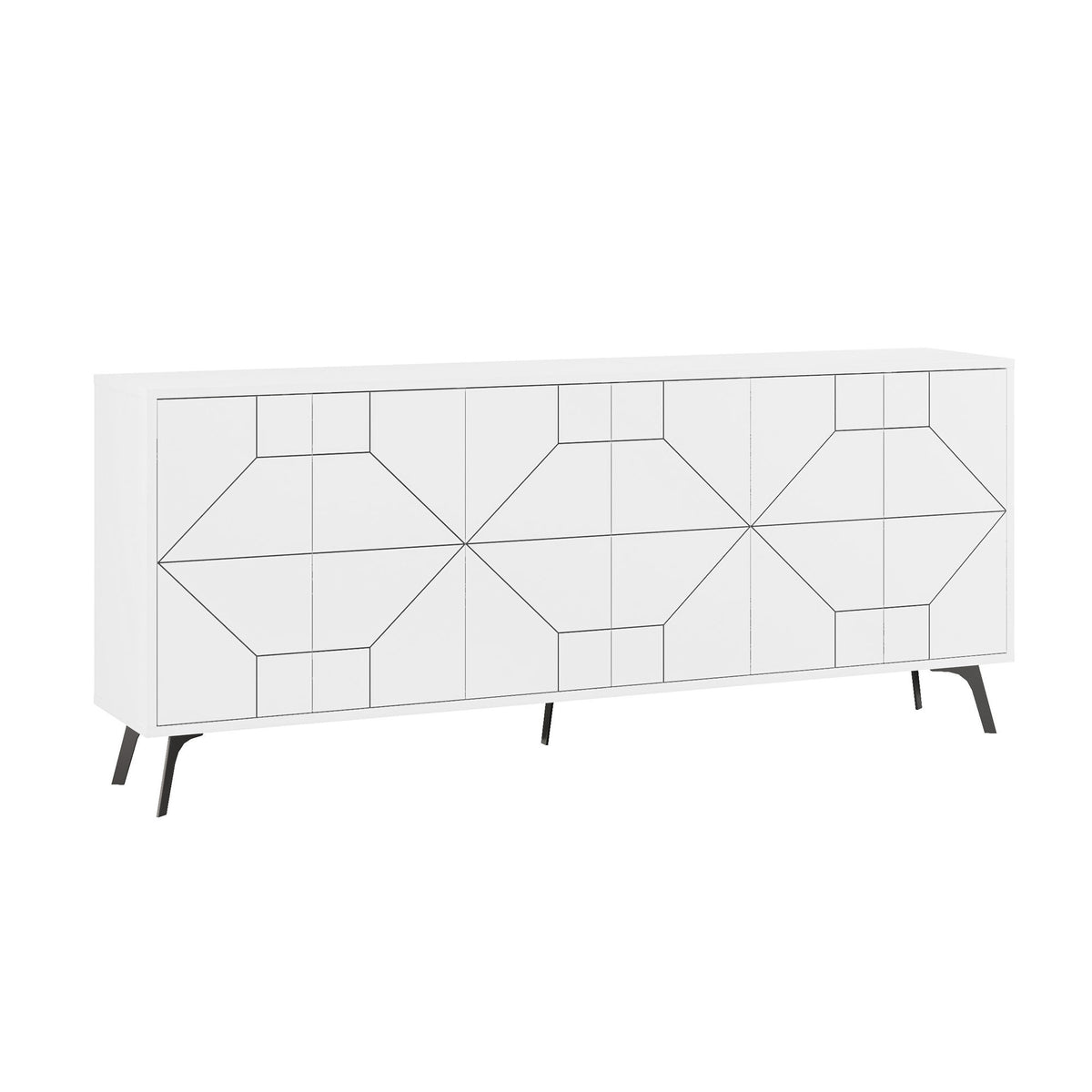 Κονσόλα Antiparos Με Soft-Close Λευκό 184x35x77.4 εκ. Μελαμίνης