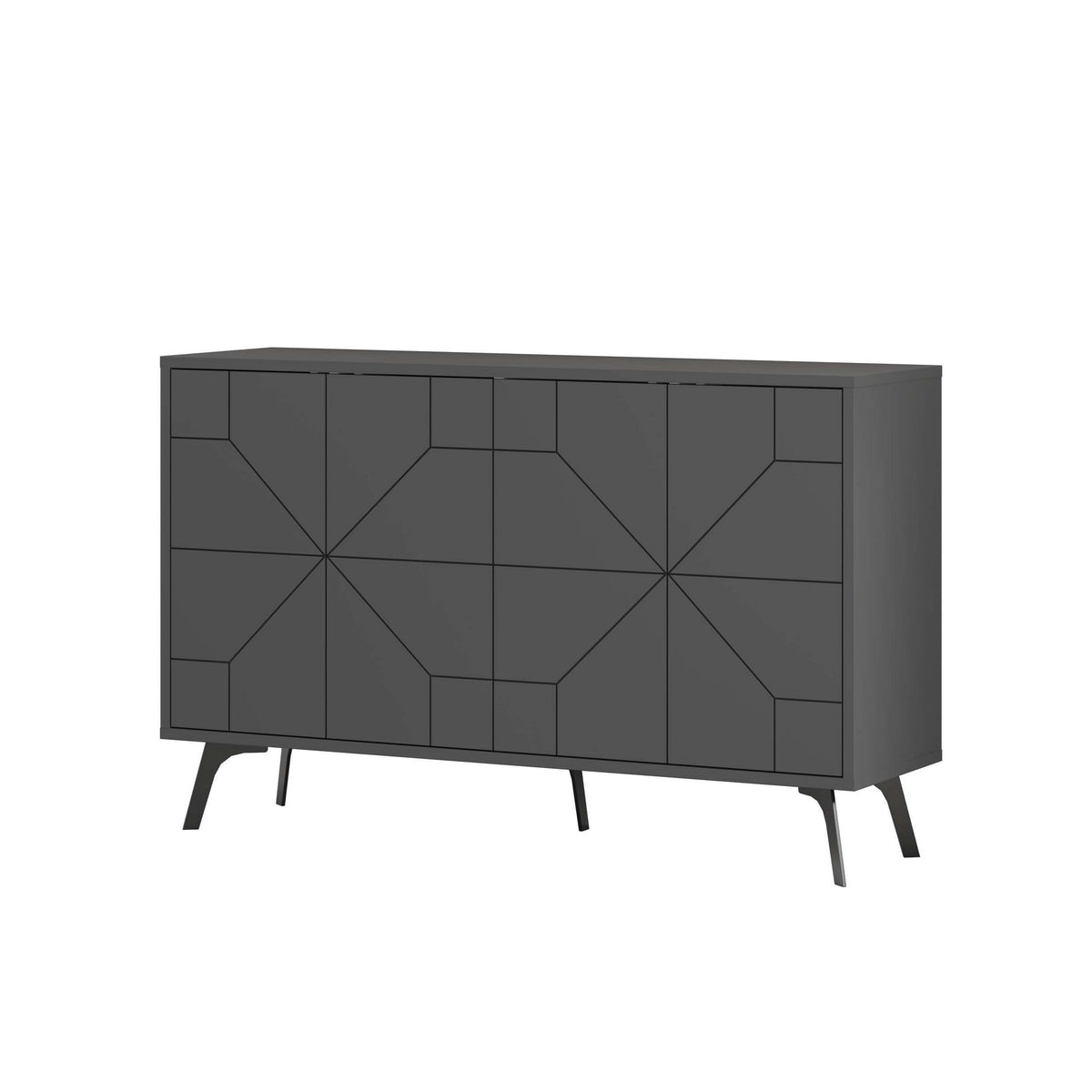 Κονσόλα Antiparos Ανθρακί 123x35x62.4 εκ. Μελαμίνης