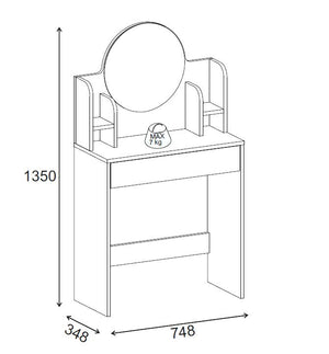 Τουαλέτα Dervenaki Λευκό 74.8x34.8x135 εκ. Μελαμίνης