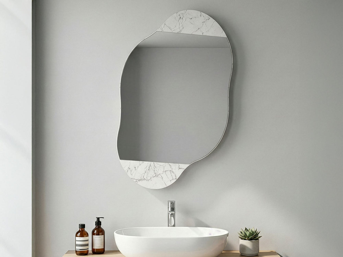 Ντουλάπι Μπάνιου Lefkes Με Καθρέφτη Carrara 60x13x75 εκ. Μελαμίνης