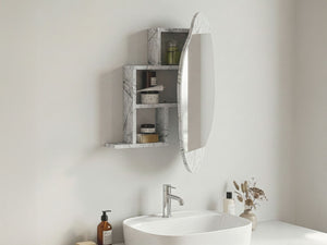 Ντουλάπι Μπάνιου Lefkes Με Καθρέφτη Carrara 60x13x75 εκ. Μελαμίνης