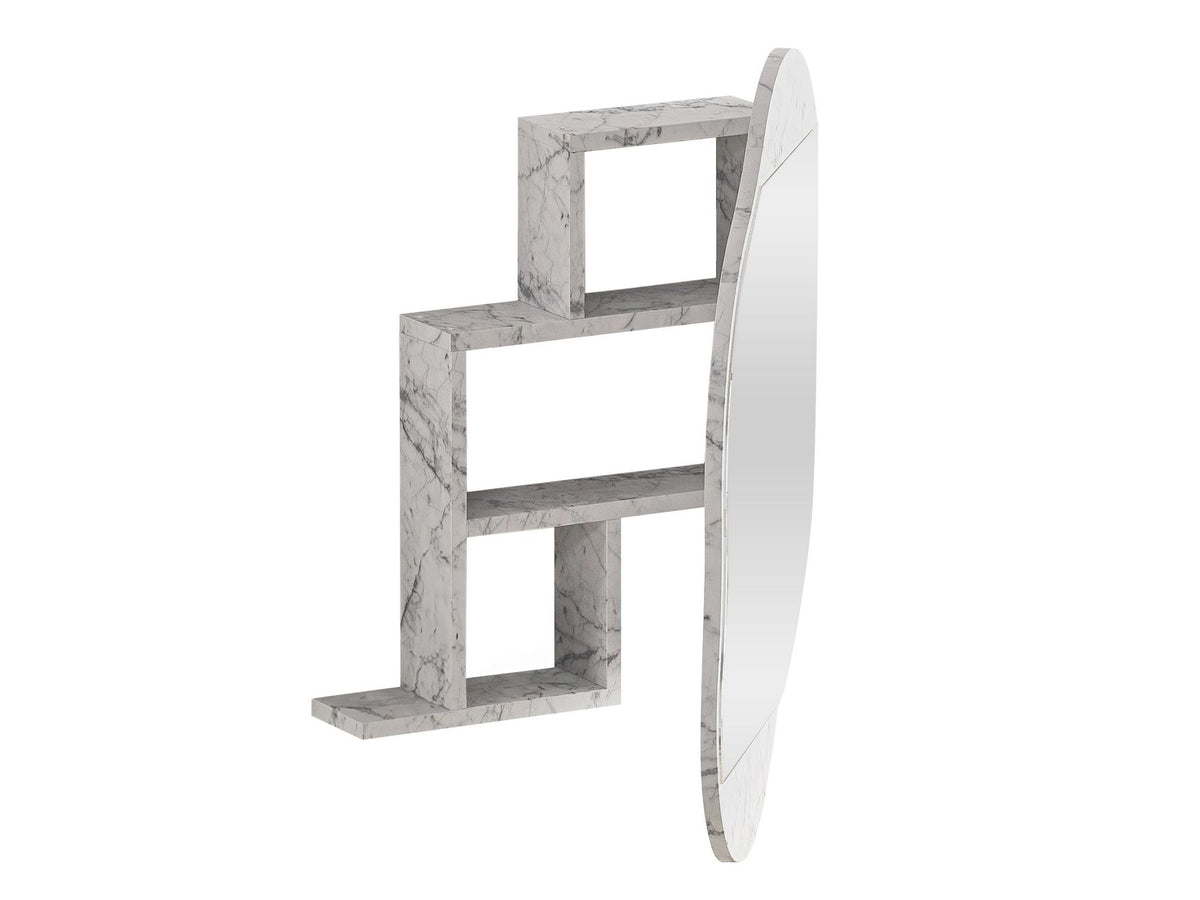 Ντουλάπι Μπάνιου Lefkes Με Καθρέφτη Carrara 60x13x75 εκ. Μελαμίνης