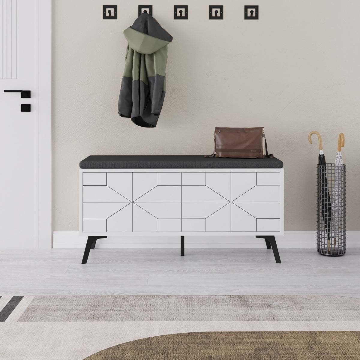 Παπουτσοθήκη Antiparos Με Soft-Close Λευκό 107x35x55 εκ.