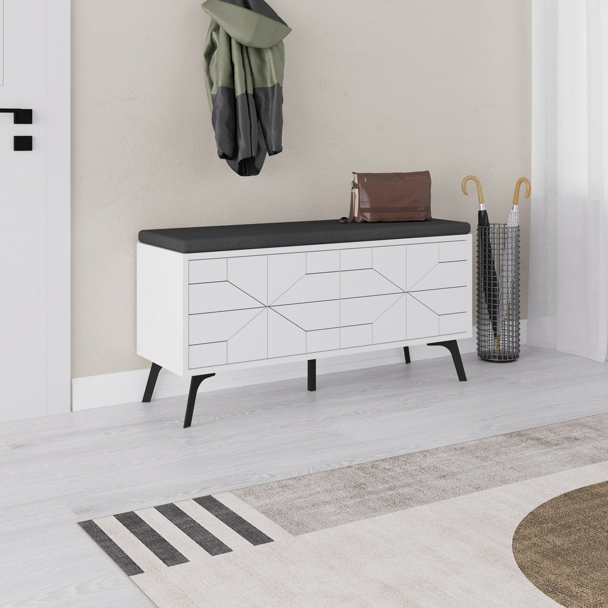 Παπουτσοθήκη Antiparos Με Soft-Close Λευκό 107x35x55 εκ.