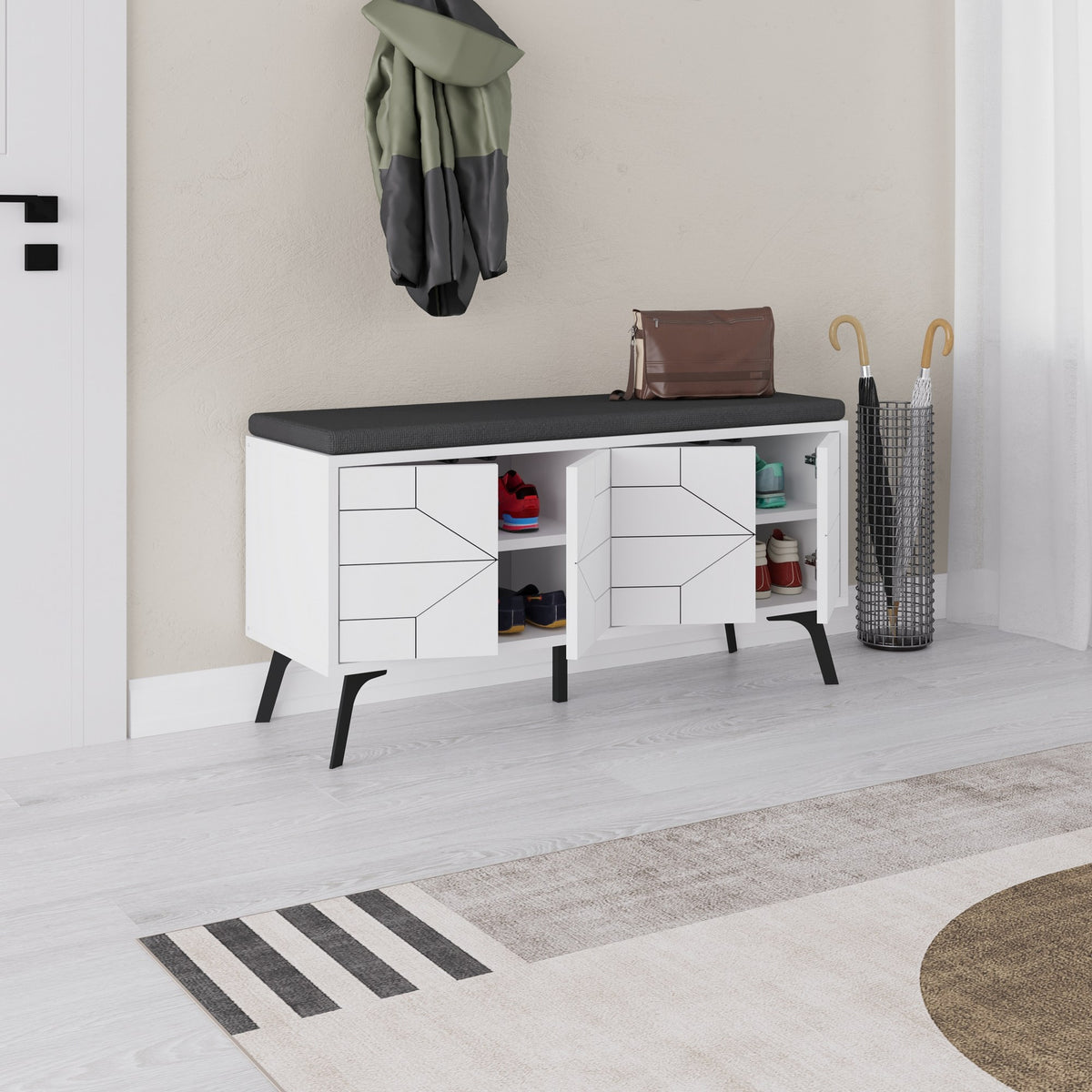Παπουτσοθήκη Antiparos Με Soft-Close Λευκό 107x35x55 εκ.