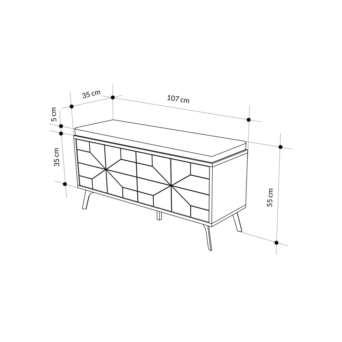 Παπουτσοθήκη Antiparos Με Soft-Close Λευκό 107x35x55 εκ.