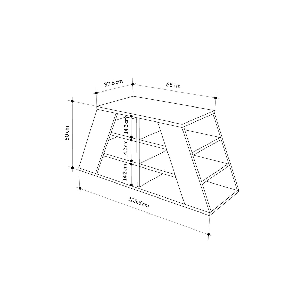 Παπουτσοθήκη Dafni Δρυς - Λευκό 105.5x37.5x50 εκ.