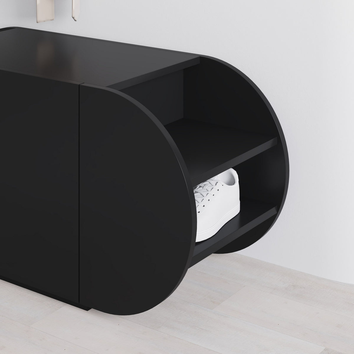 Παπουτσοθήκη Sotiros Μαύρο 110x40.4x50 εκ. Μελαμίνης