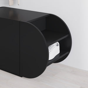 Παπουτσοθήκη Sotiros Μαύρο 110x40.4x50 εκ. Μελαμίνης