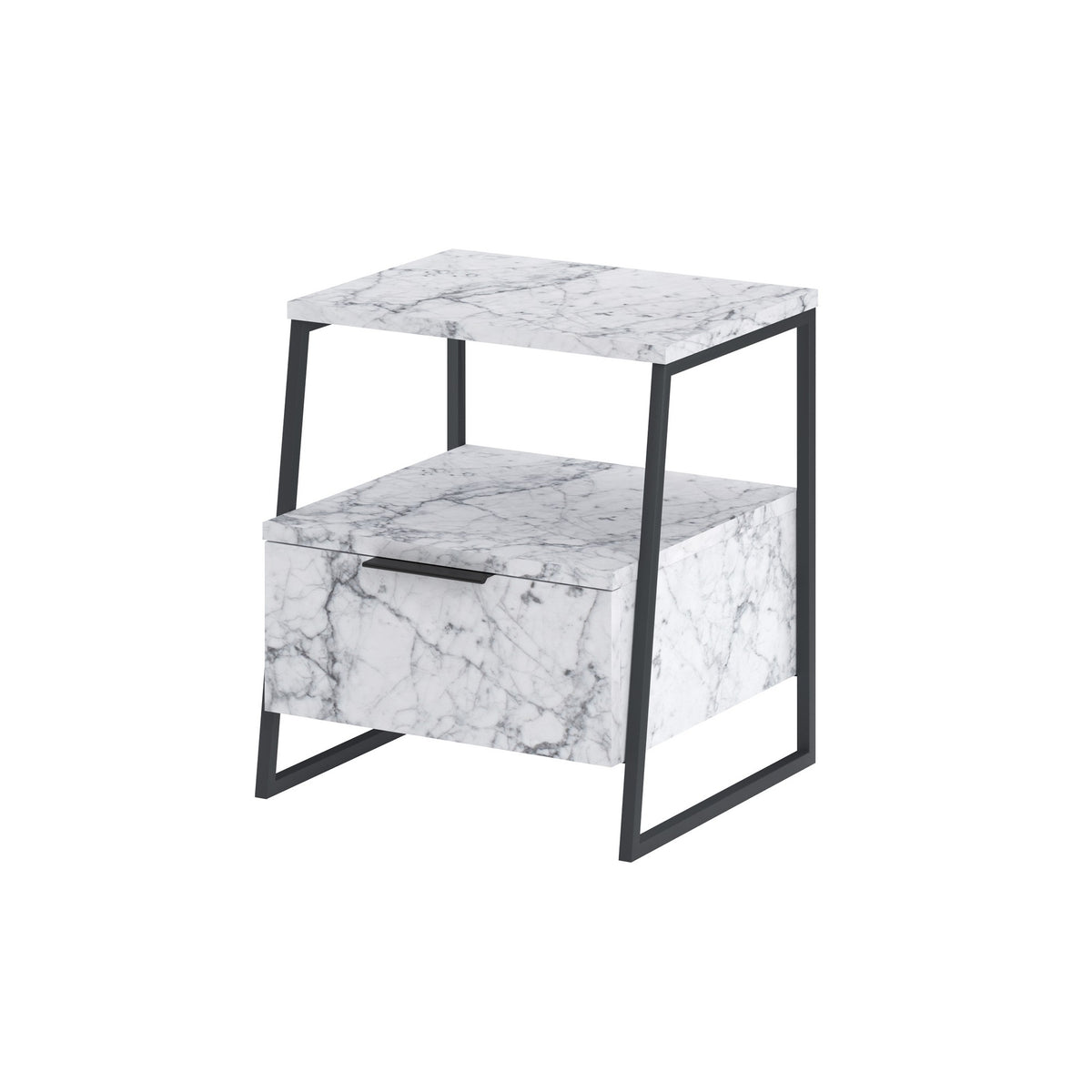 Κομοδίνο Dragonera Μάρμαρο Carrara 45x40x50 εκ. Μελαμίνης