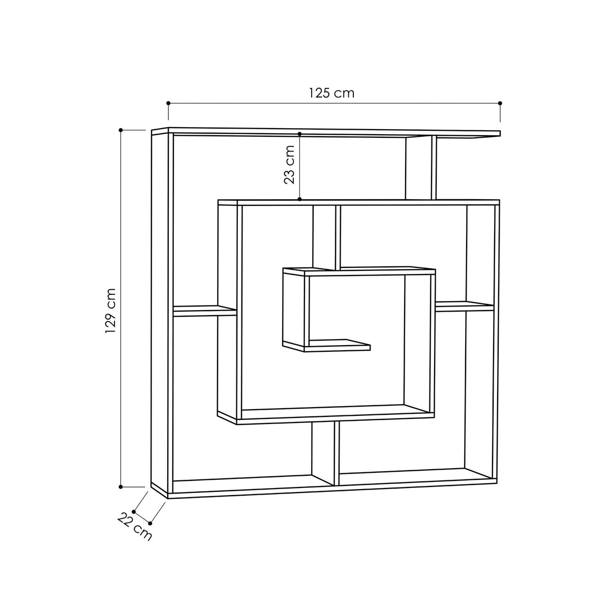 Βιβλιοθήκη Zominthos Ανοιχτό Μόκα 125x22x128.6 εκ. Μελαμίνης