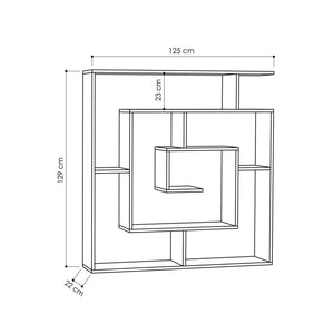 Βιβλιοθήκη Zominthos Ανοιχτό Μόκα 125x22x128.6 εκ. Μελαμίνης
