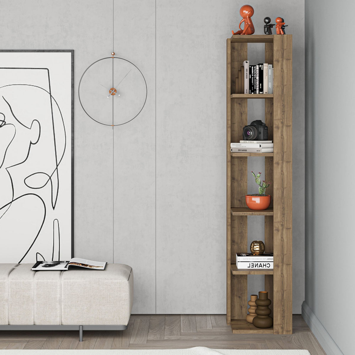 Βιβλιοθήκη Amygdalia Hitit 31.8x31.8x160.8 εκ. Μελαμίνης
