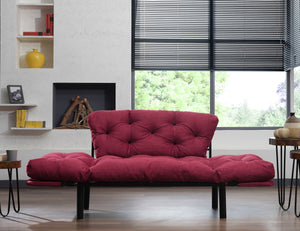 Διθέσιος Καναπές-Κρεβάτι Skalados Μπορντό 155x70x80 εκ.