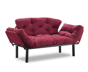 Διθέσιος Καναπές-Κρεβάτι Skalados Μπορντό 155x70x80 εκ.