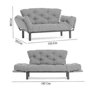 Διθέσιος Καναπές-Κρεβάτι Skalados Μπορντό 155x70x80 εκ.