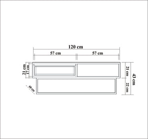 Τραπεζάκι Σαλονιού Parori Καρυδί - Μαύρο 120x60x43 εκ. Μελαμίνης