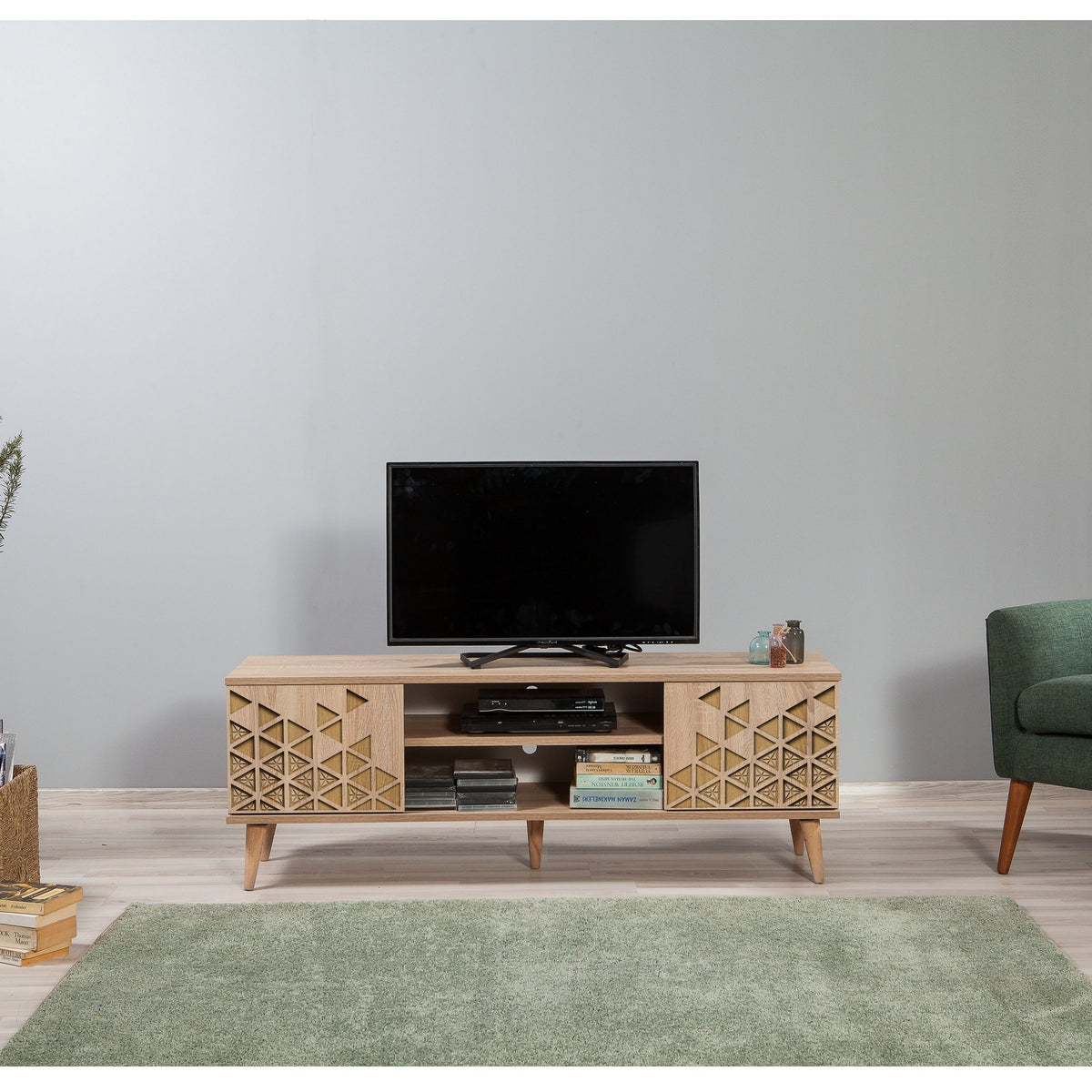 Έπιπλο Τηλεόρασης Kardiani Δρυς Sonoma 140x40x50 εκ. Μελαμίνης Κωδ. 120