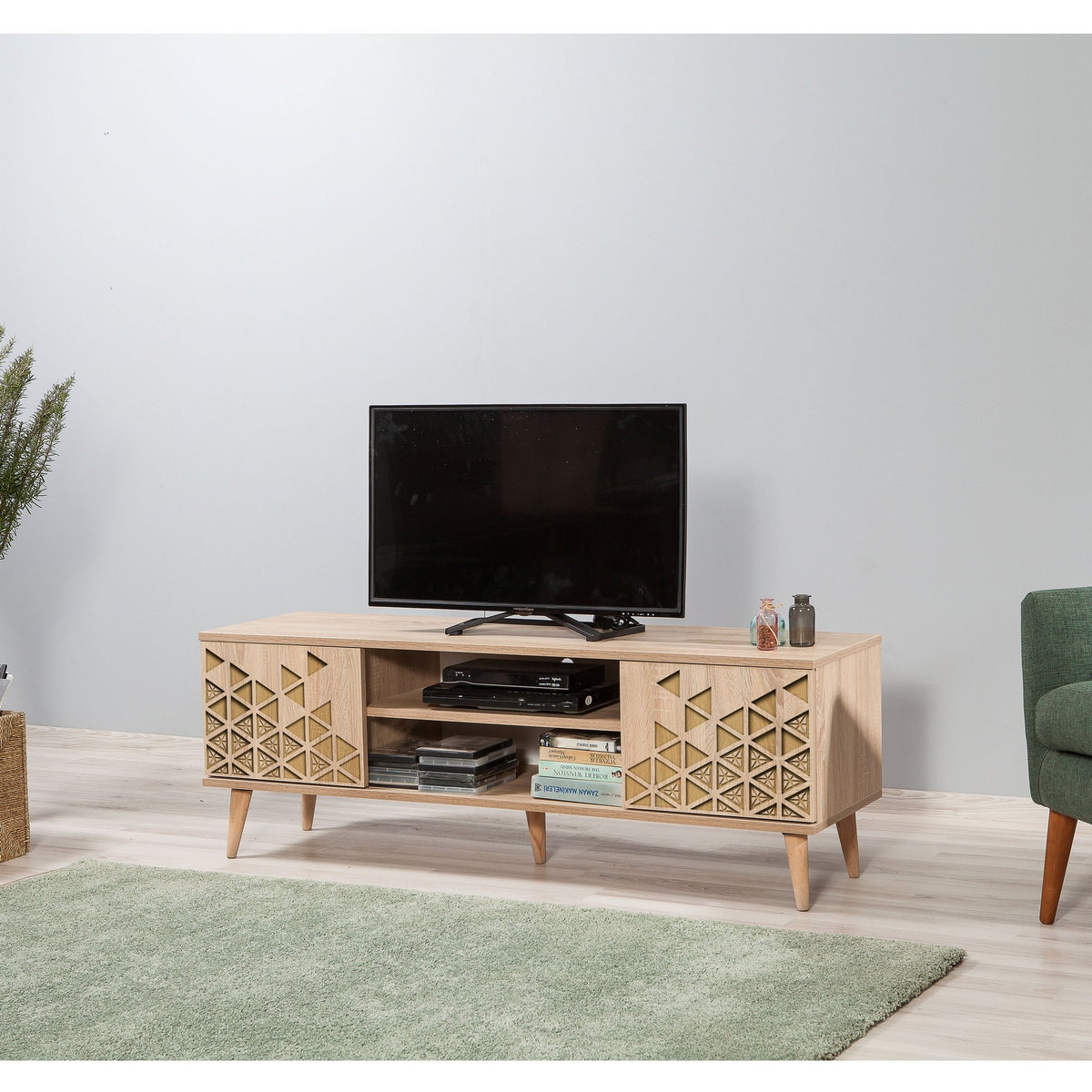 Έπιπλο Τηλεόρασης Kardiani Δρυς Sonoma 140x40x50 εκ. Μελαμίνης Κωδ. 120