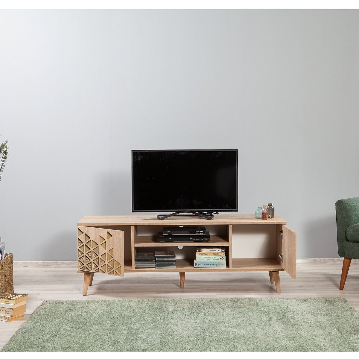 Έπιπλο Τηλεόρασης Kardiani Δρυς Sonoma 140x40x50 εκ. Μελαμίνης Κωδ. 120