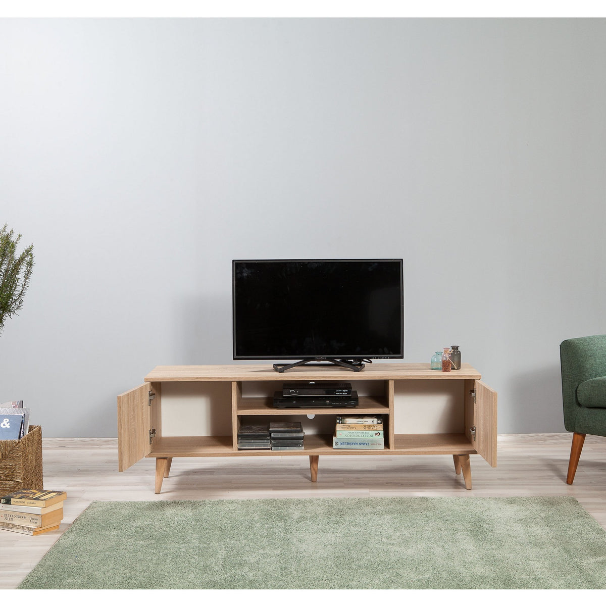 Έπιπλο Τηλεόρασης Kardiani Δρυς Sonoma 140x40x50 εκ. Μελαμίνης Κωδ. 200