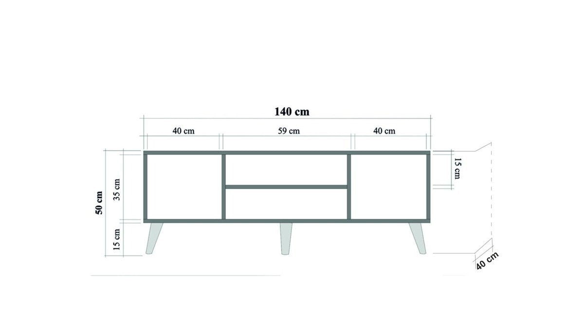 Έπιπλο Τηλεόρασης Kardiani Δρυς Sonoma 140x40x50 εκ. Μελαμίνης Κωδ. 200