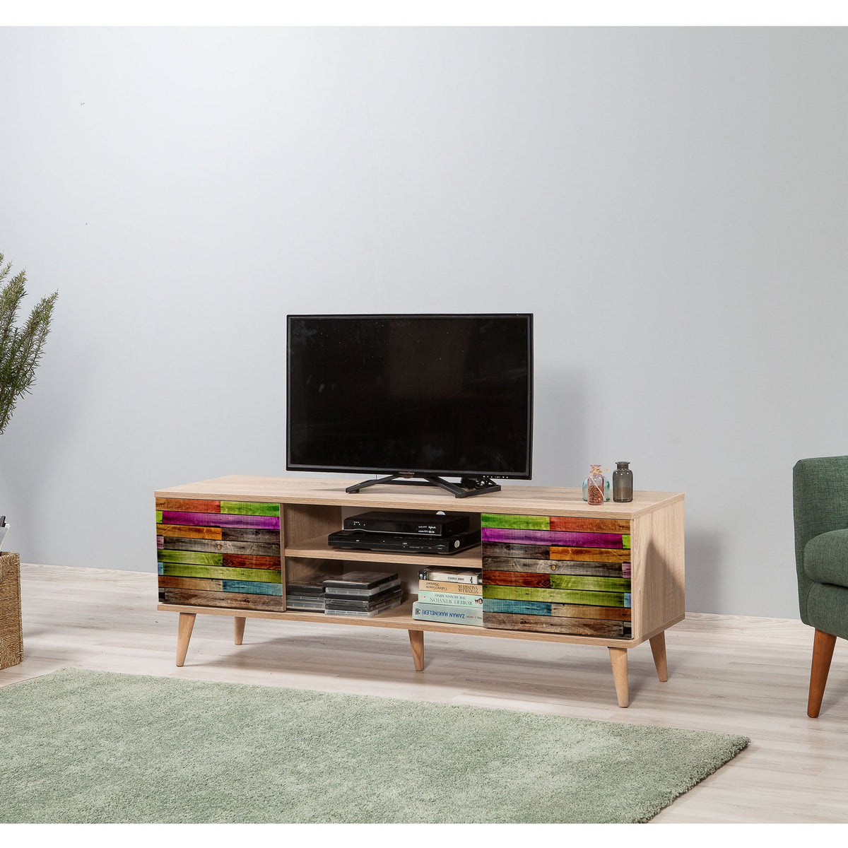 Έπιπλο Τηλεόρασης Kardiani Δρυς Sonoma 140x40x50 εκ. Μελαμίνης Κωδ. 726
