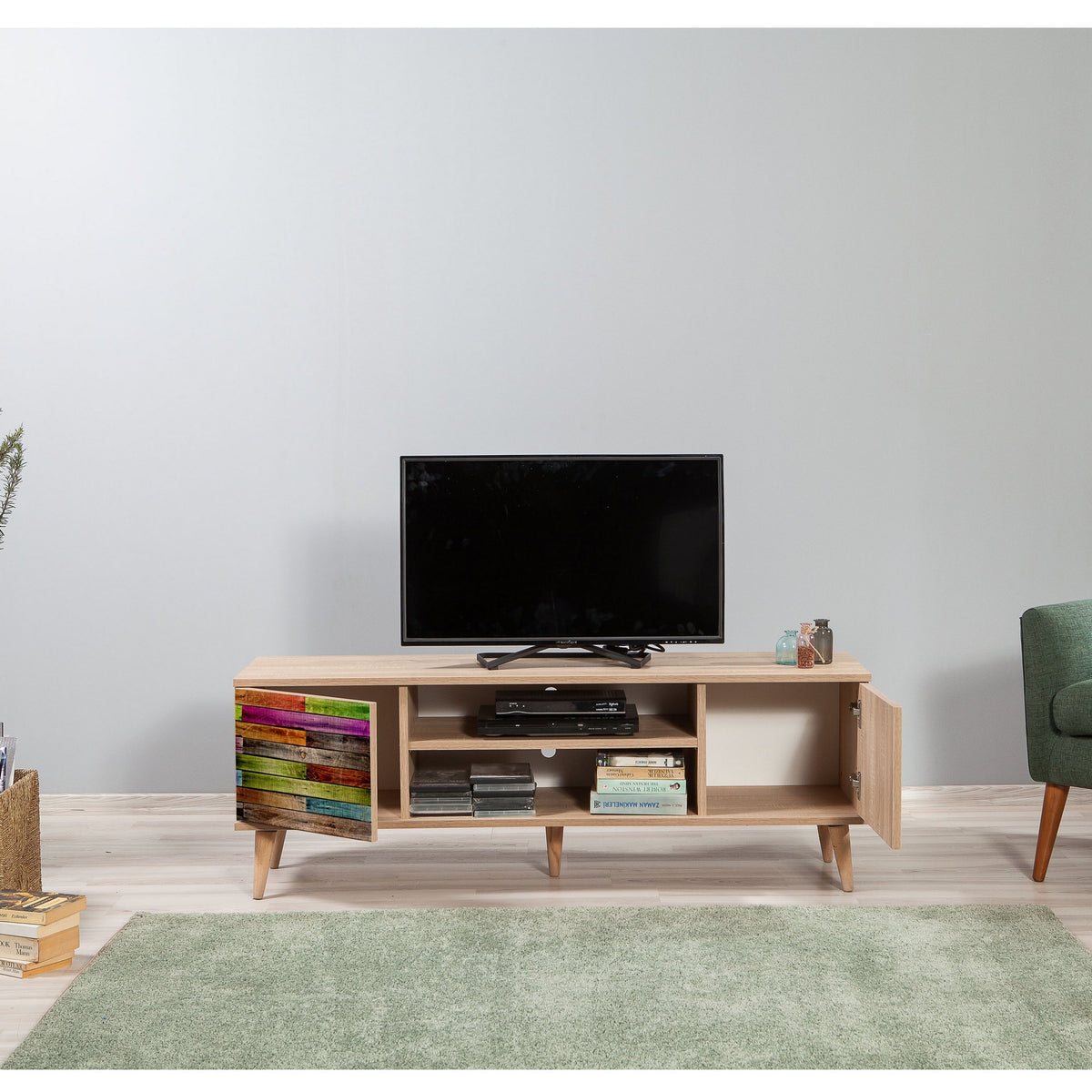 Έπιπλο Τηλεόρασης Kardiani Δρυς Sonoma 140x40x50 εκ. Μελαμίνης Κωδ. 726