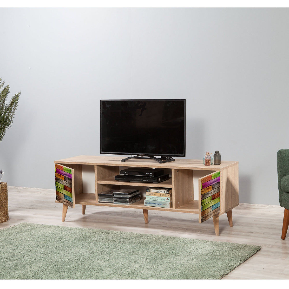 Έπιπλο Τηλεόρασης Kardiani Δρυς Sonoma 140x40x50 εκ. Μελαμίνης Κωδ. 726