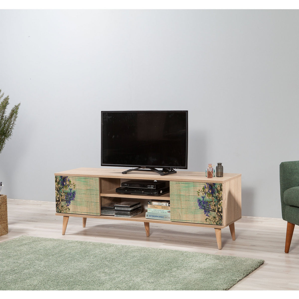 Έπιπλο Τηλεόρασης Kardiani Δρυς Sonoma 140x40x50 εκ. Μελαμίνης Κωδ. 727
