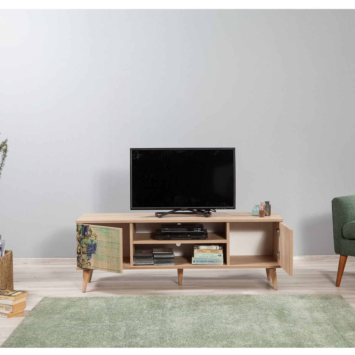 Έπιπλο Τηλεόρασης Kardiani Δρυς Sonoma 140x40x50 εκ. Μελαμίνης Κωδ. 727