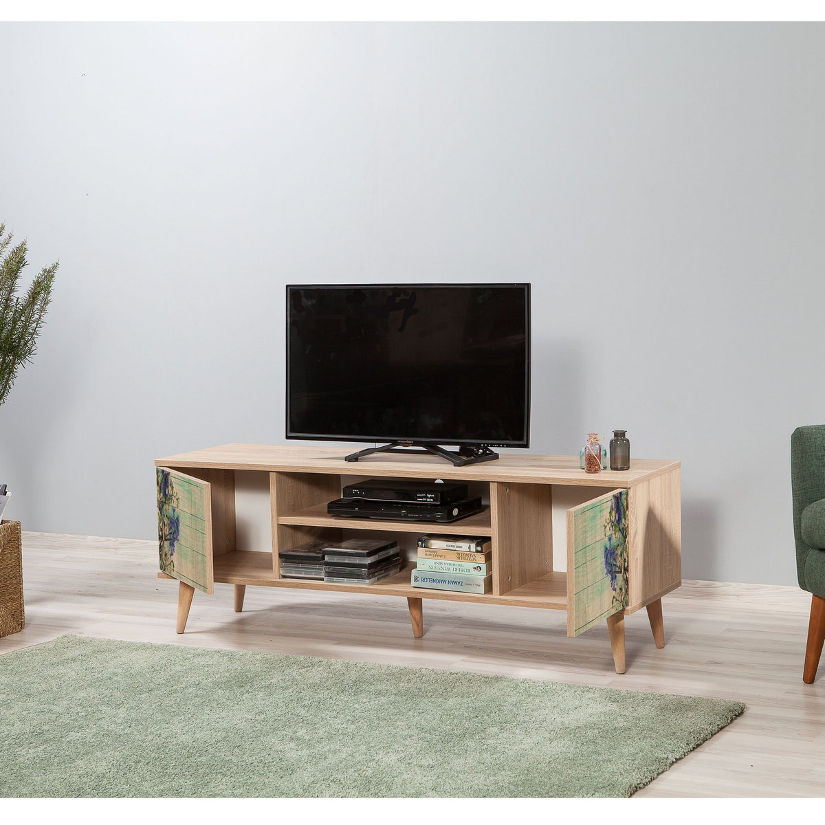 Έπιπλο Τηλεόρασης Kardiani Δρυς Sonoma 140x40x50 εκ. Μελαμίνης Κωδ. 727