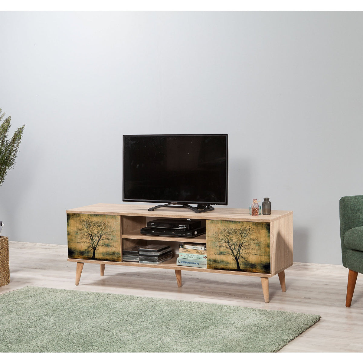 Έπιπλο Τηλεόρασης Kardiani Δρυς Sonoma 140x40x50 εκ. Μελαμίνης Κωδ. 729
