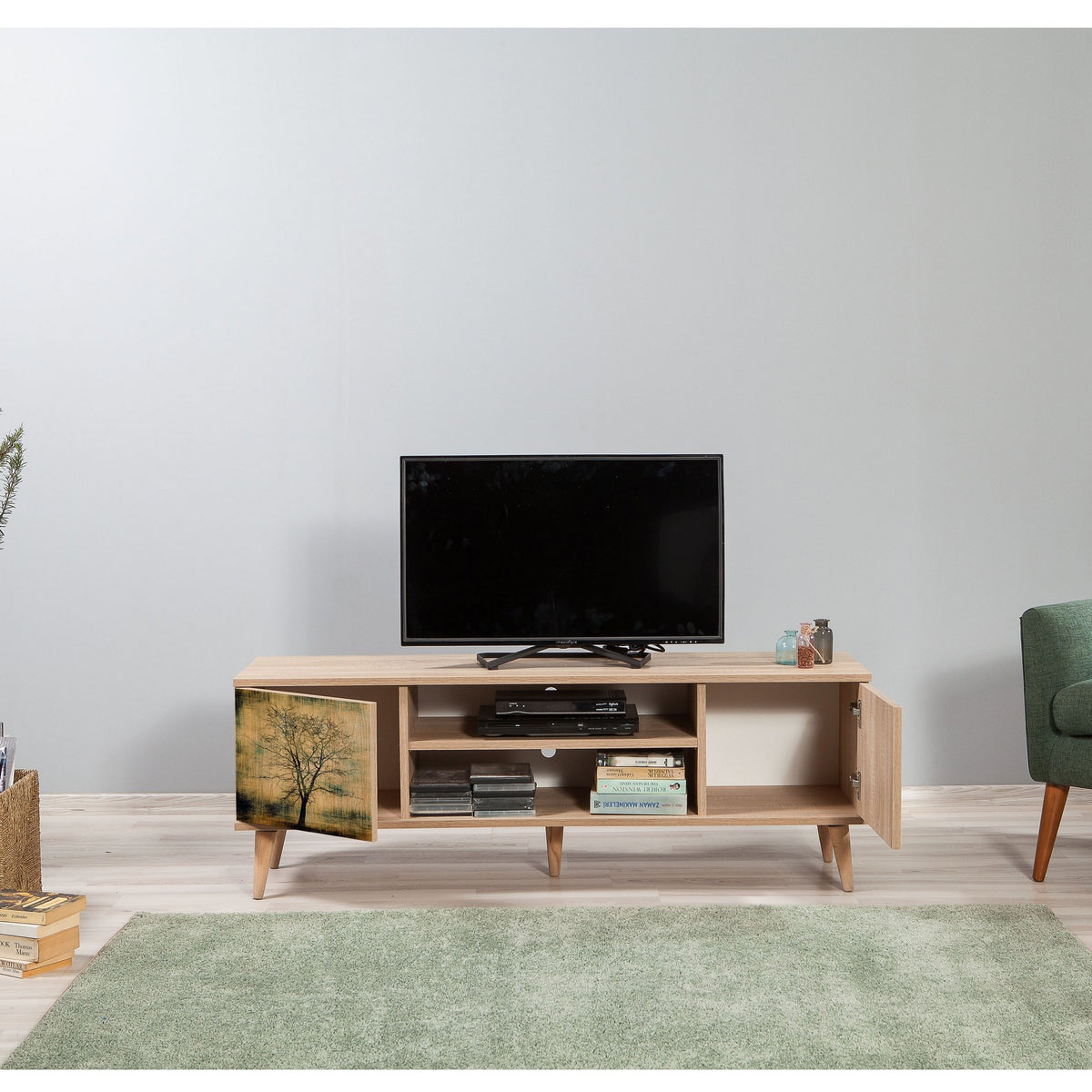 Έπιπλο Τηλεόρασης Kardiani Δρυς Sonoma 140x40x50 εκ. Μελαμίνης Κωδ. 729