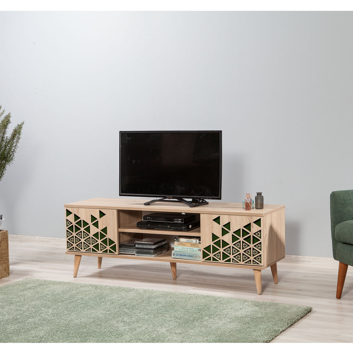 Έπιπλο Τηλεόρασης Kardiani Δρυς Sonoma 140x40x50 εκ. Μελαμίνης Κωδ. 121 - Pakobazaar