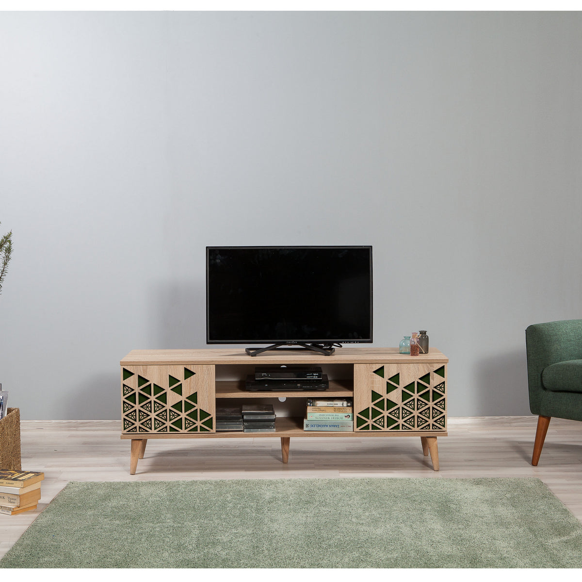Έπιπλο Τηλεόρασης Kardiani Δρυς Sonoma 140x40x50 εκ. Μελαμίνης Κωδ. 121 - Pakobazaar