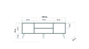 Έπιπλο Τηλεόρασης Kardiani Δρυς Sonoma 140x40x50 εκ. Μελαμίνης Κωδ. 220