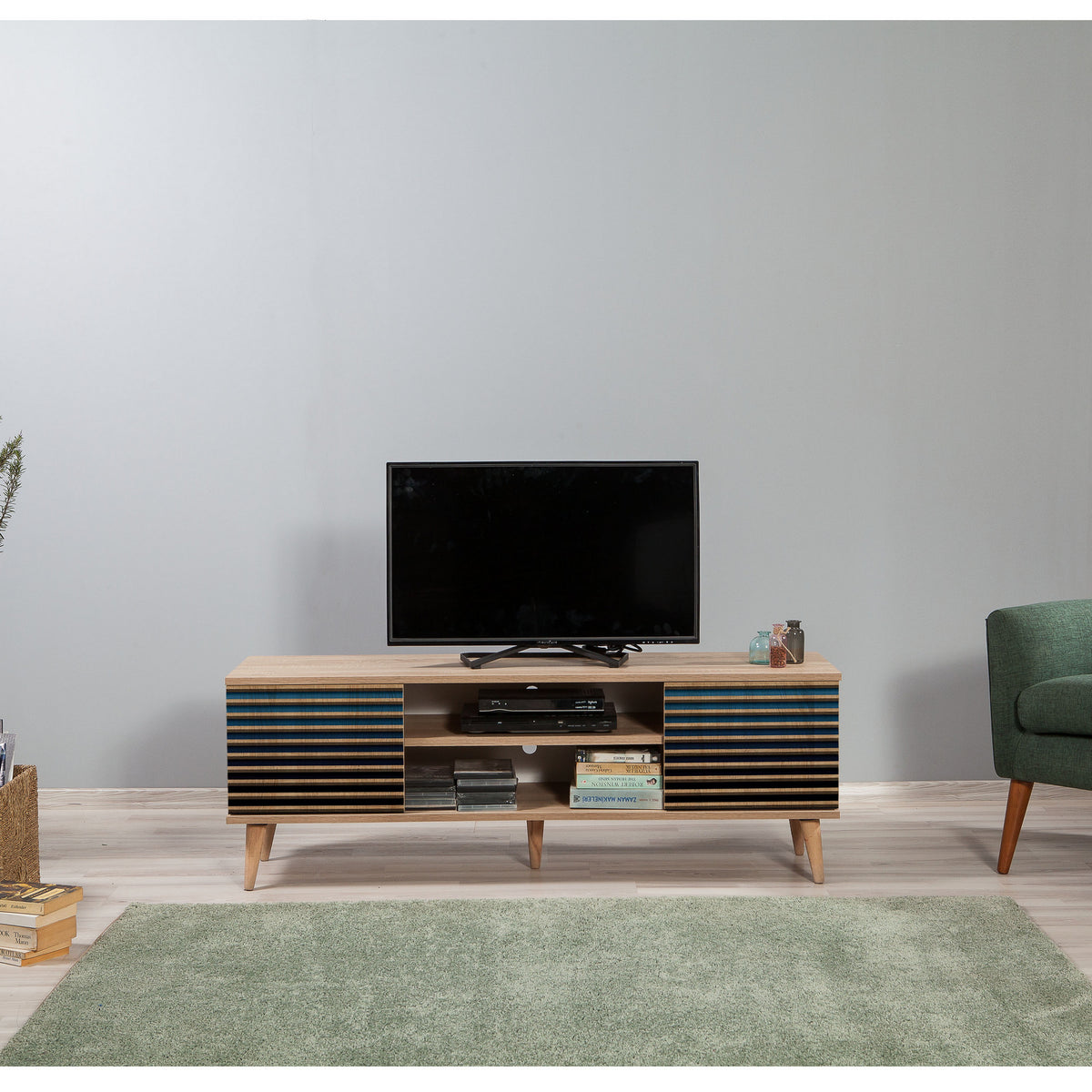 Έπιπλο Τηλεόρασης Kardiani Δρυς Sonoma 140x40x50 εκ. Μελαμίνης Κωδ. 222