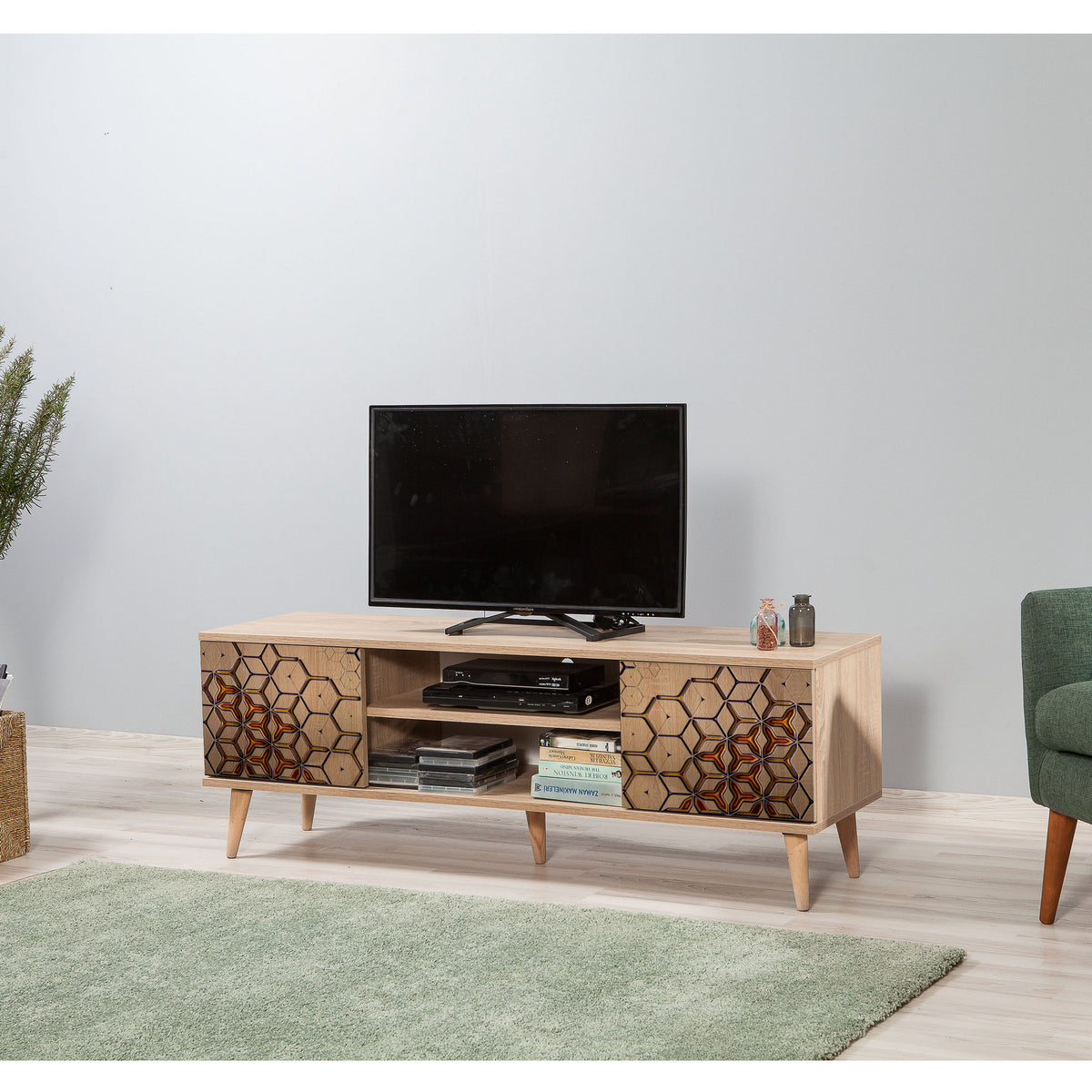 Έπιπλο Τηλεόρασης Kardiani Δρυς Sonoma 140x40x50 εκ. Μελαμίνης Κωδ. 720 - Pakobazaar
