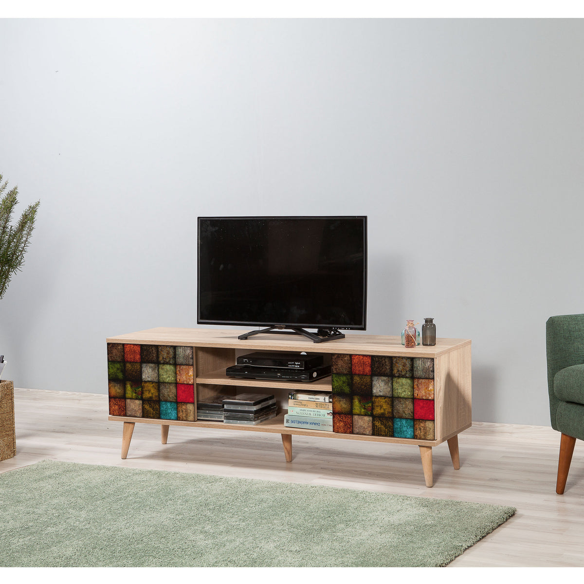 Έπιπλο Τηλεόρασης Kardiani Δρυς Sonoma 140x40x50 εκ. Μελαμίνης Κωδ. 723