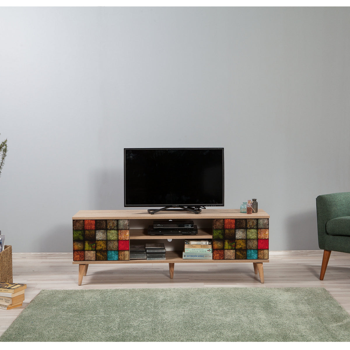 Έπιπλο Τηλεόρασης Kardiani Δρυς Sonoma 140x40x50 εκ. Μελαμίνης Κωδ. 723