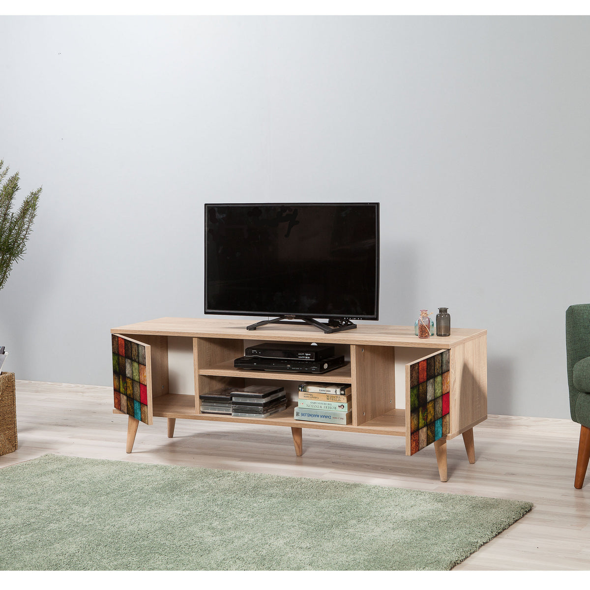 Έπιπλο Τηλεόρασης Kardiani Δρυς Sonoma 140x40x50 εκ. Μελαμίνης Κωδ. 723