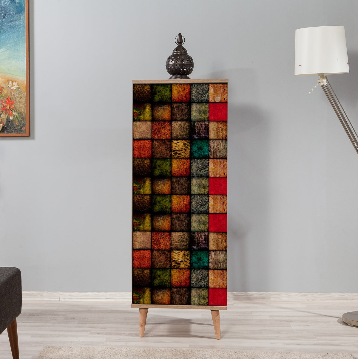 Παπουτσοθήκη Eresos Δρυς Sonoma 50x38x135 εκ. Μελαμίνης Κωδ. 723