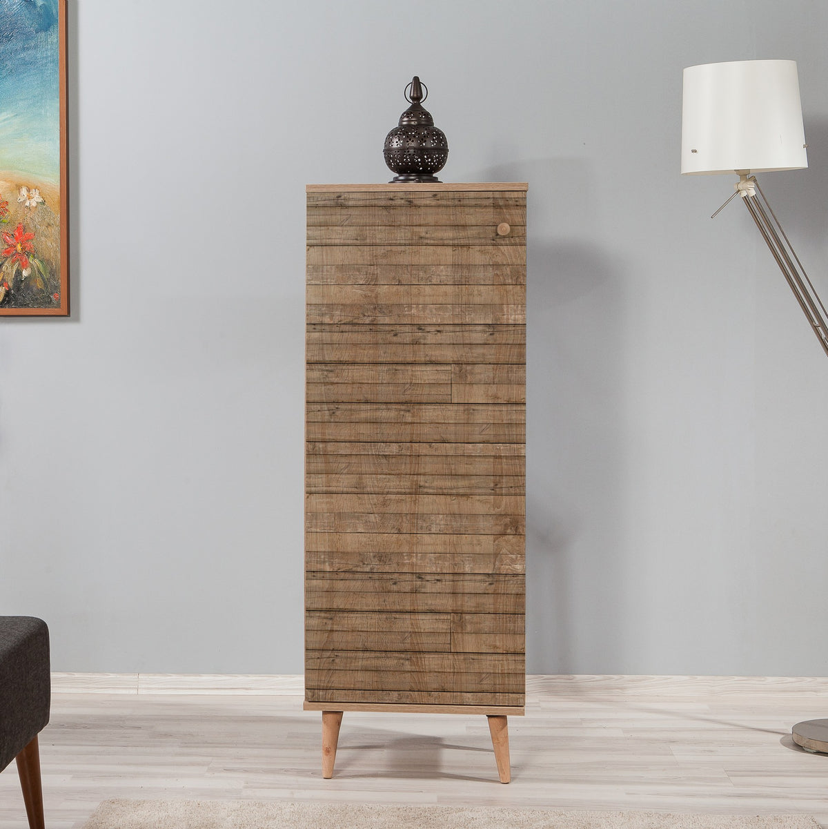 Παπουτσοθήκη Eresos Δρυς Sonoma 50x38x135 εκ. Μελαμίνης Κωδ. 728