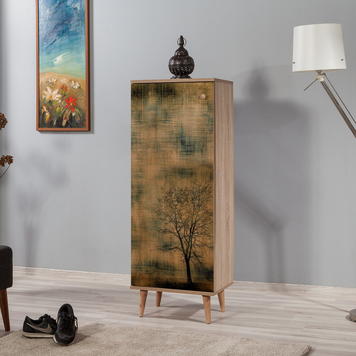 Παπουτσοθήκη Eresos Δρυς Sonoma 50x38x135 εκ. Μελαμίνης Κωδ. 729