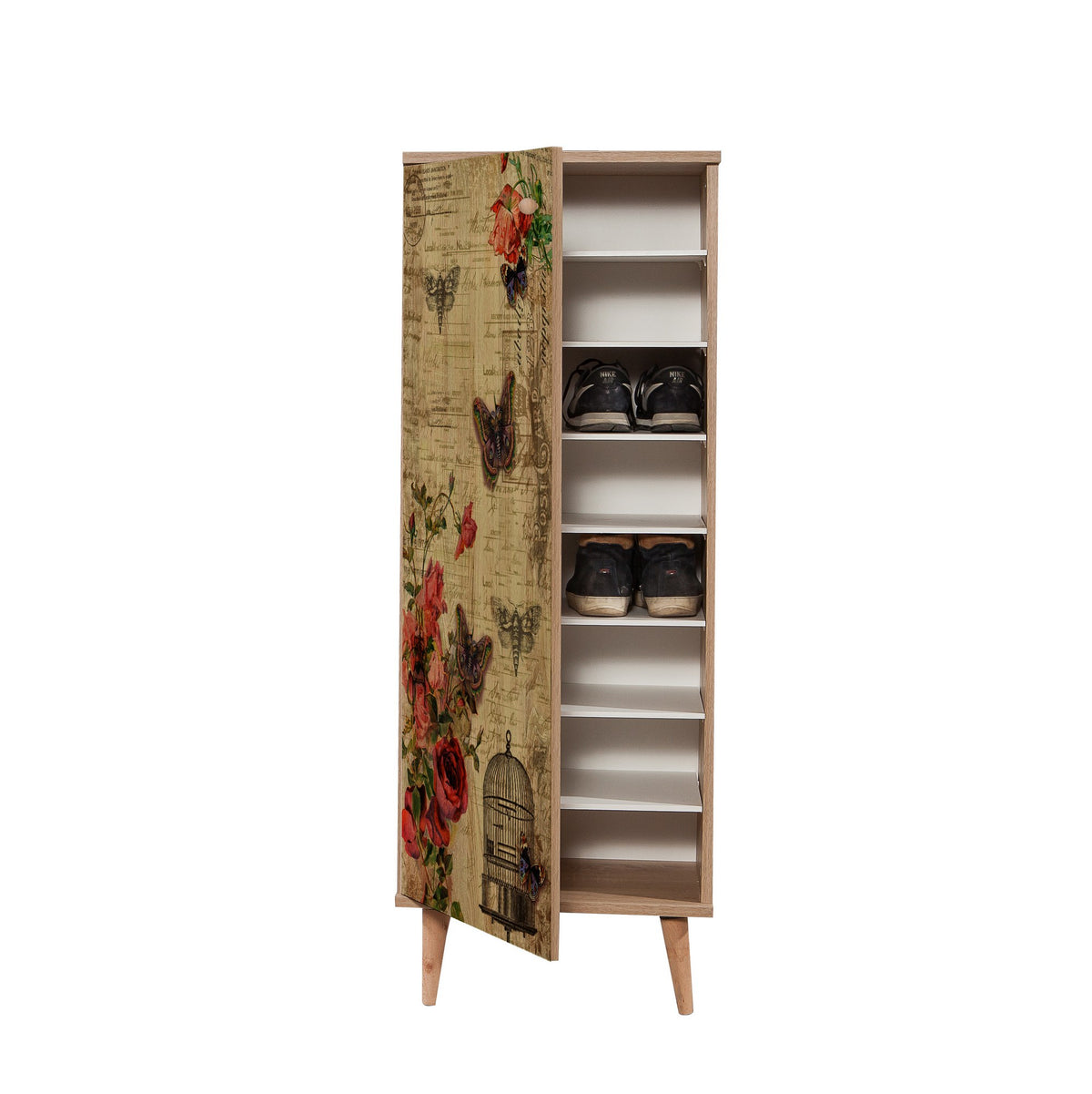 Παπουτσοθήκη Eresos Δρυς Sonoma 50x38x135 εκ. Μελαμίνης Κωδ. 734