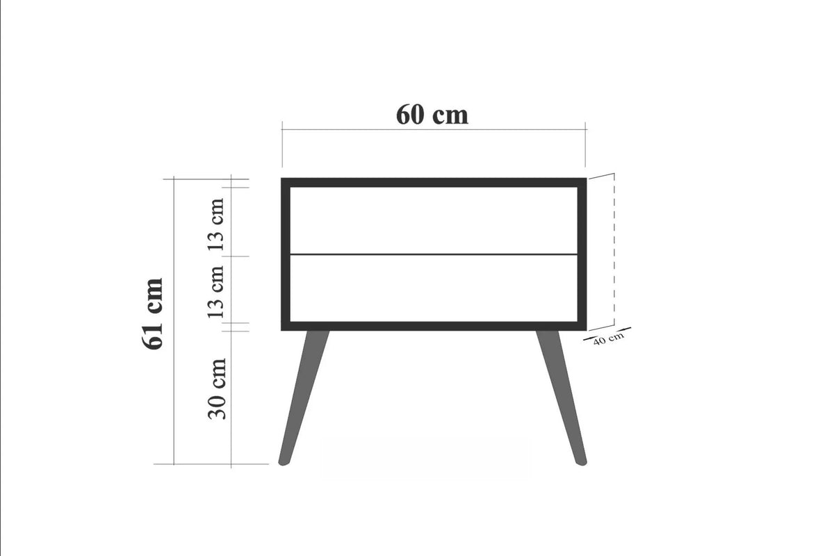 Κομοδίνο Lakoma Δρυς Sonoma 60x40x61 εκ. Μελαμίνης Κωδ. 729