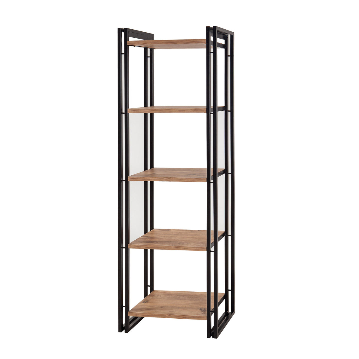 Βιβλιοθήκη Vourkoti Ατλαντικό Πεύκο - Μαύρο 60x35x180 εκ. Μελαμίνης